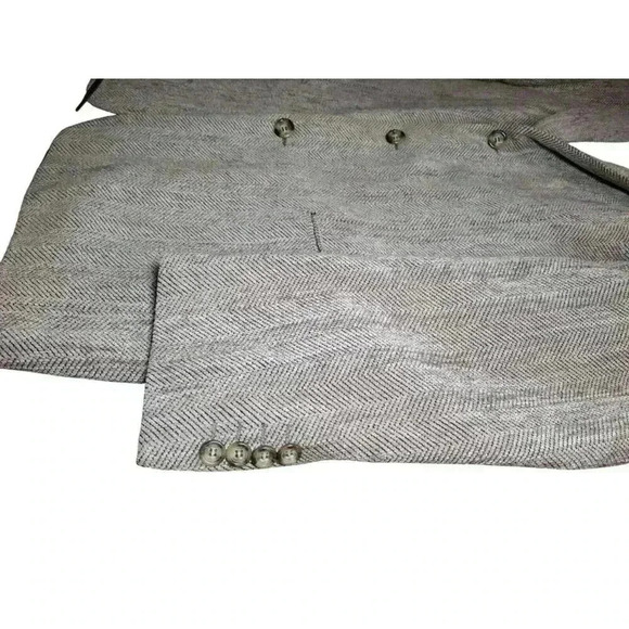 Hugo Boss Blazer Men's 40R Gray Brown Chevron Wool Sports Coat Jacket Made USA - Picture 16 of 16